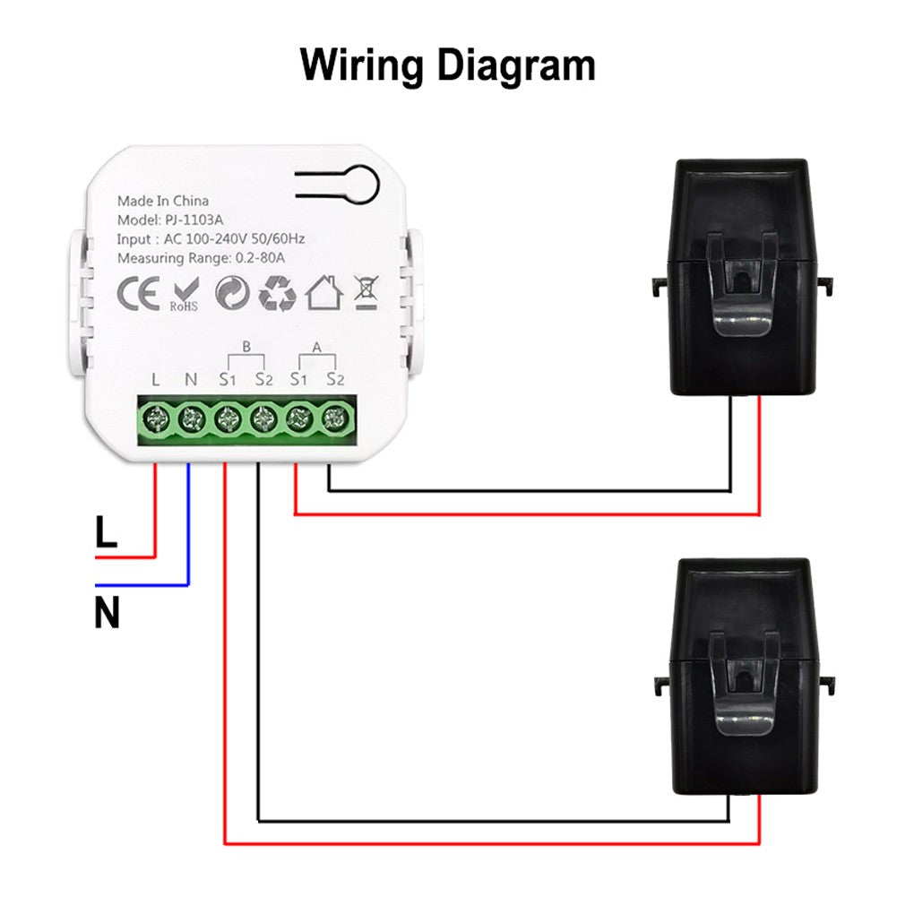 Smart WiFi Energy Switch with Real-time Power Monitoring & App Control - Tuya 2CT