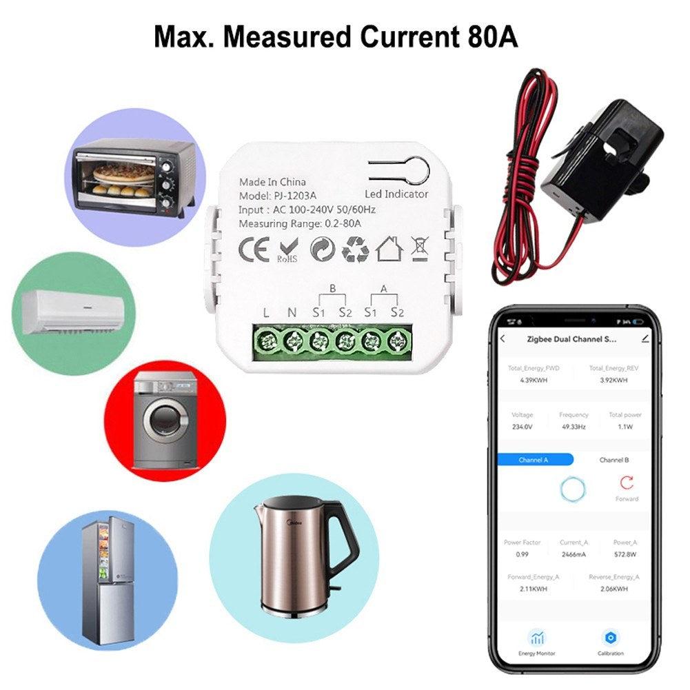 Tuya ZigBee Smart Energy Switch with Mobile App: Real-time Power Monitoring & Consumption Tracking