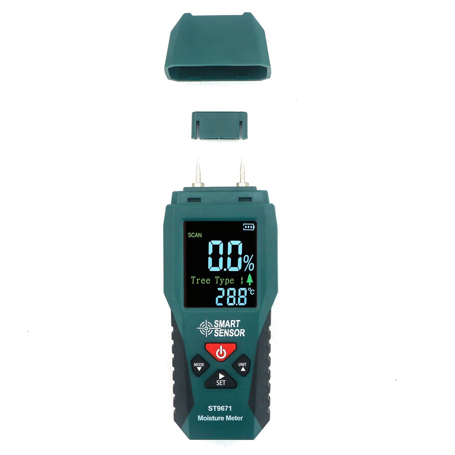 Pocket-Size SMART SENSOR Wood Moisture Meter with LCD Display - Pin Type Humidity Detector for Wood, Bamboo, Paper, Herbs, 4 Modes