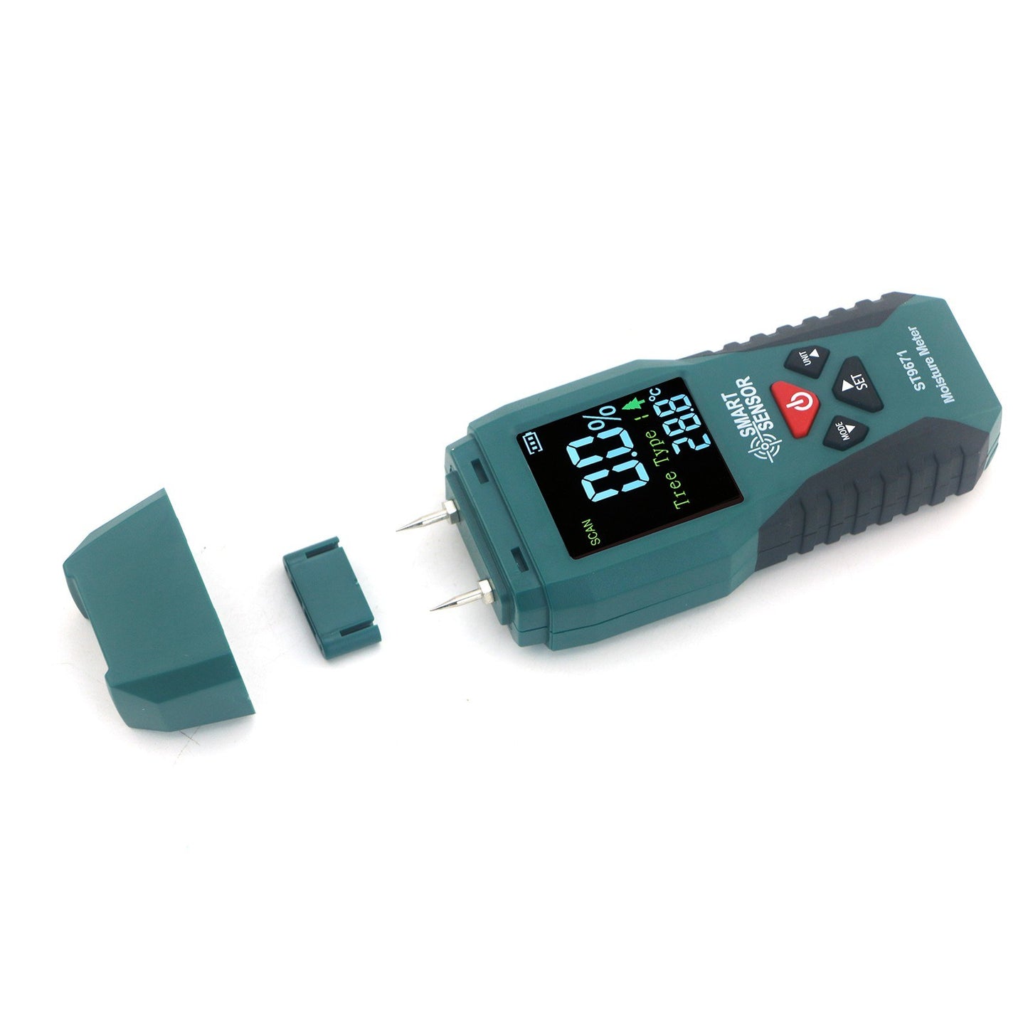 Pocket-Size SMART SENSOR Wood Moisture Meter with LCD Display - Pin Type Humidity Detector for Wood, Bamboo, Paper, Herbs, 4 Modes