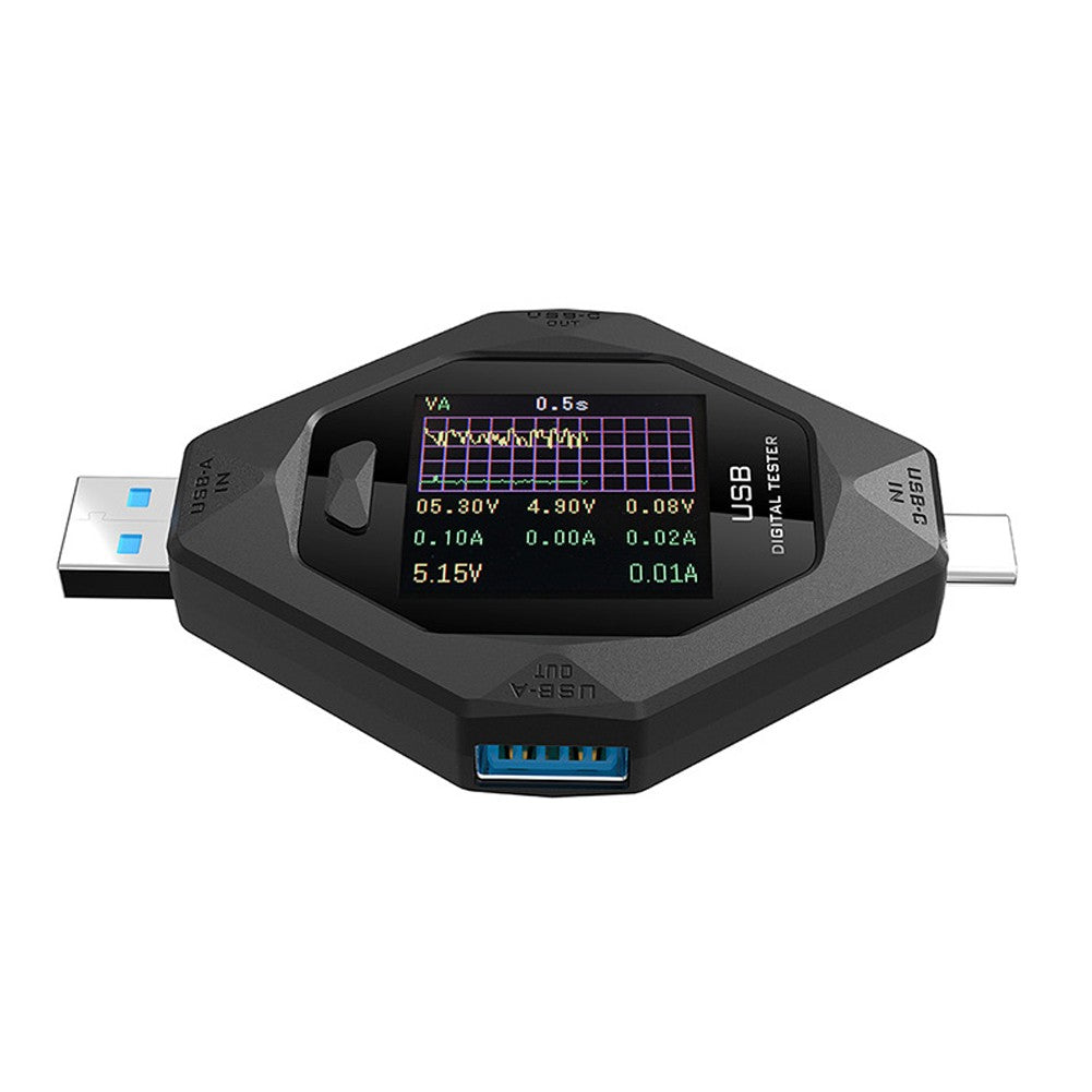 Multi-Function USB-C Digital Power Meter for Voltage, Current, & Charging Detection on Type-C and USB Devices
