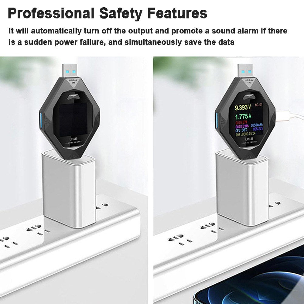 Multi-Function USB-C Digital Power Meter for Voltage, Current, & Charging Detection on Type-C and USB Devices
