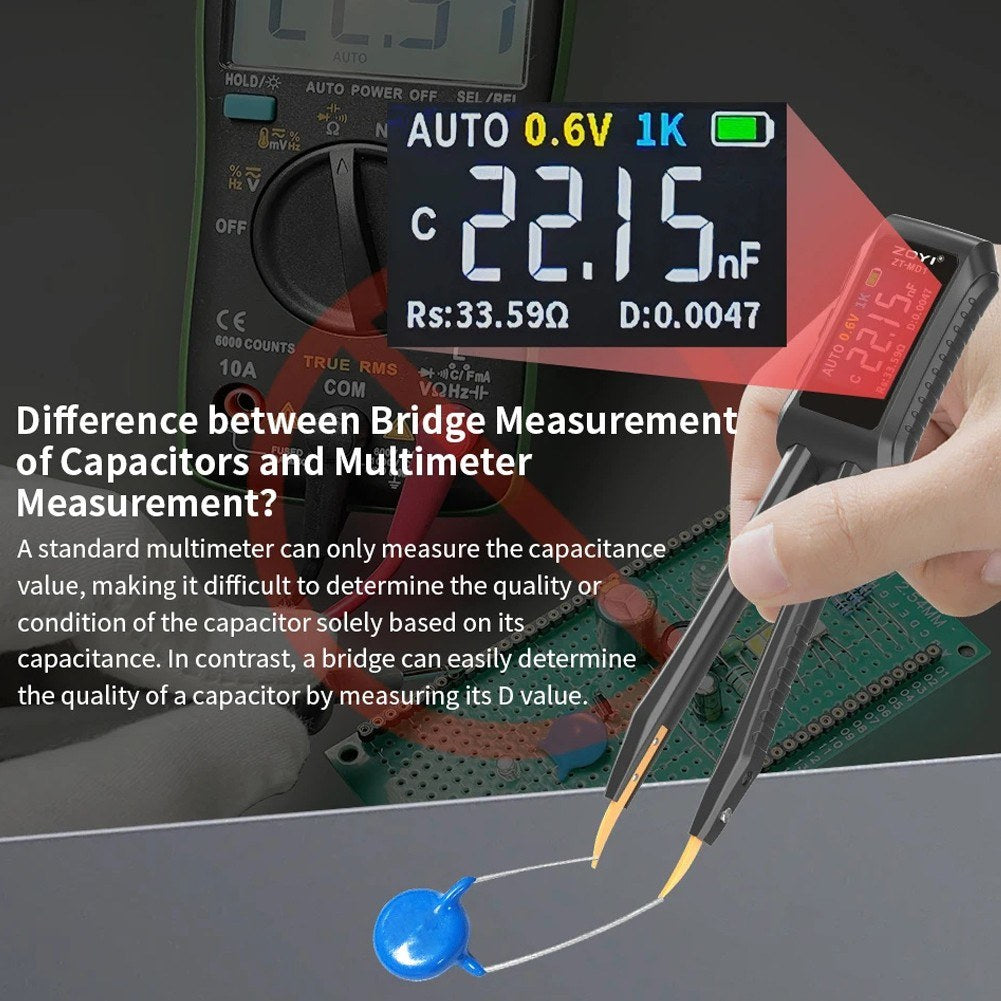 Digital Tweezers Multimeter for Electronic Component Testing