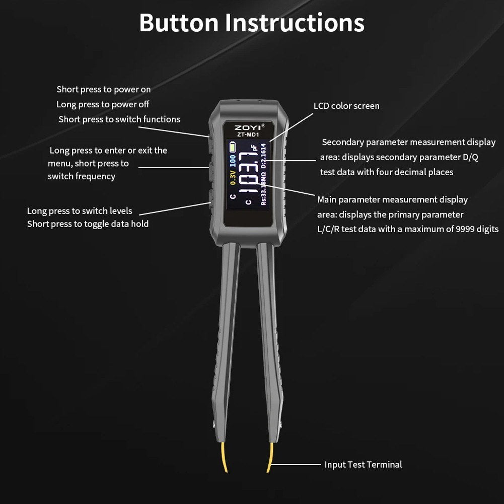 Digital Tweezers Multimeter for Electronic Component Testing