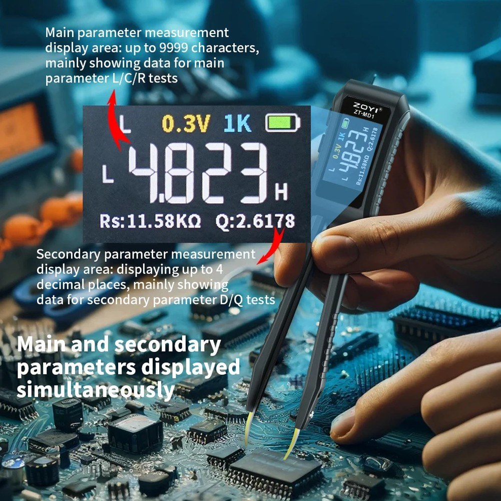 Digital Tweezers Multimeter for Electronic Component Testing