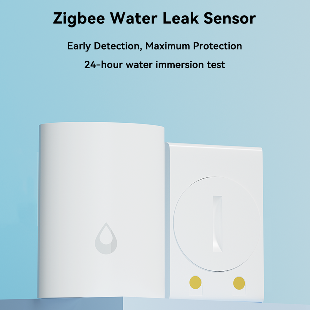 Zigbee Water Leak Sensor with Mobile App Control, High Precision Detection, Alarm Function & History Tracking, IP66 Waterproof