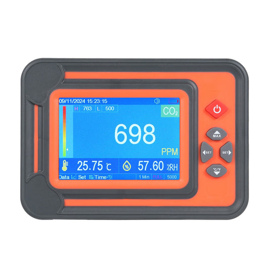 3-in-1 Carbon Monoxide and CO2 Meter with Digital Display, Gas Analyzer, 9999PPM CO2 Detection, Temperature & Humidity Sensor