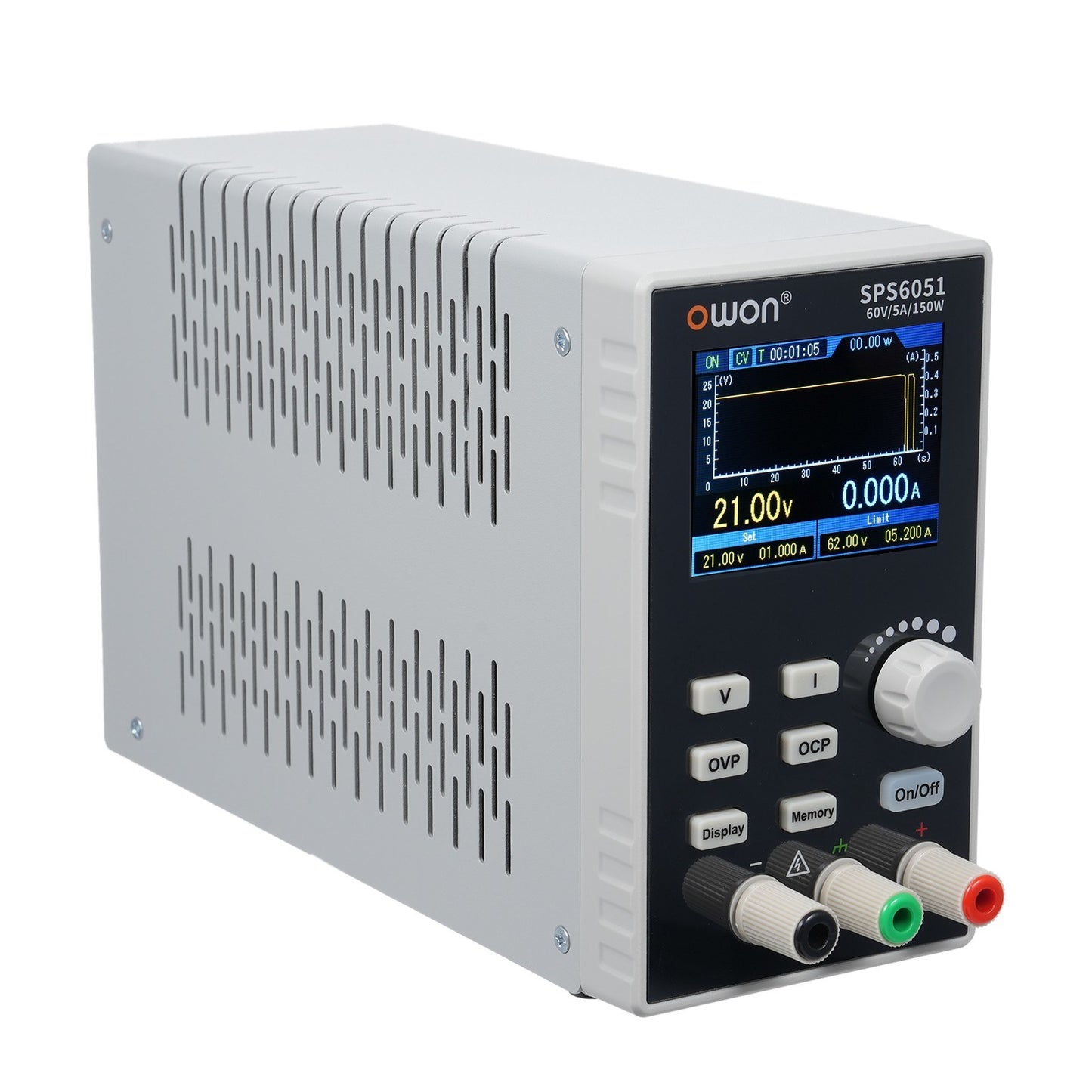 OWON SPS6051 Programmable Linear DC Power Supply with Silent Fanless Design & 2.8 TFT LCD
