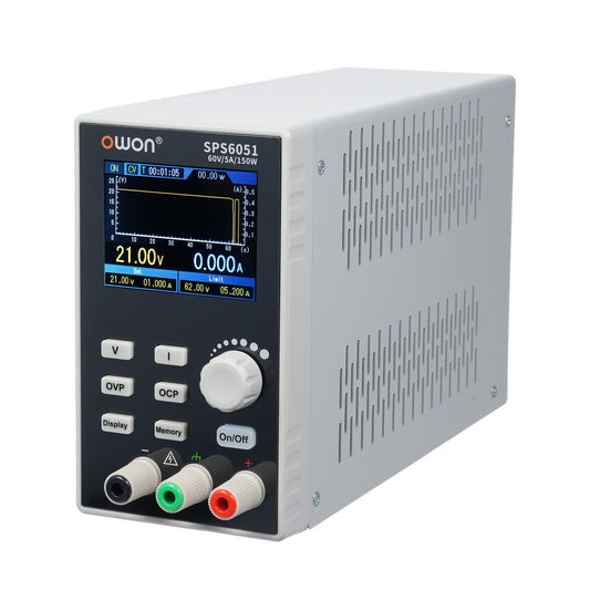 OWON SPS6051 Programmable Linear DC Power Supply with Silent Fanless Design & 2.8 TFT LCD