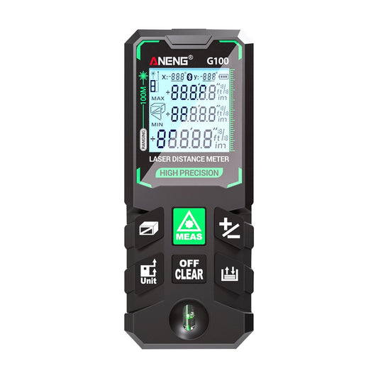Smart High-Precision Laser Distance Meter - ANENG G100, Green Laser, 30 Data Sets, Autonomous Calibration, Multi-function Tool