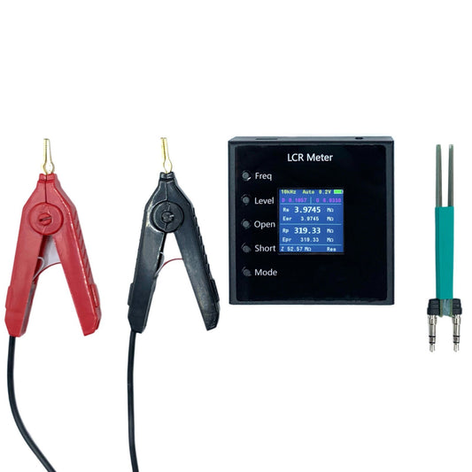 LCR-P1 Transistor Tester Multimeter - Diode, Capacitance & Resistance Meter with Frequency Test (100Hz-100kHz) and 1.54 Color Screen, Kelvin Clip & Tweezer