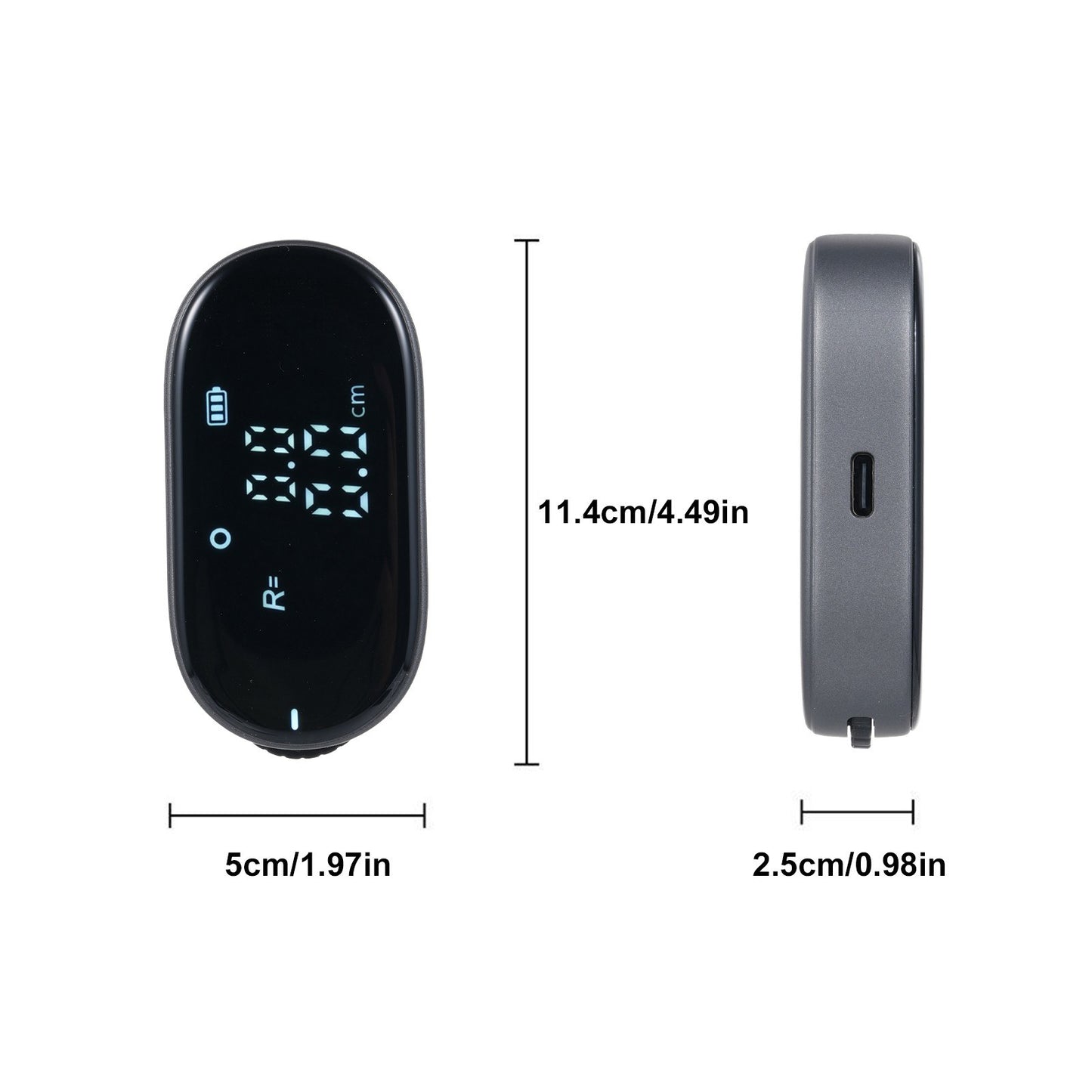 Smart Digital Tape Measure 328-ft: Rechargeable Electronic Measuring Tool with Large LCD & Unit Switching for Complex Shapes & Body Diameter