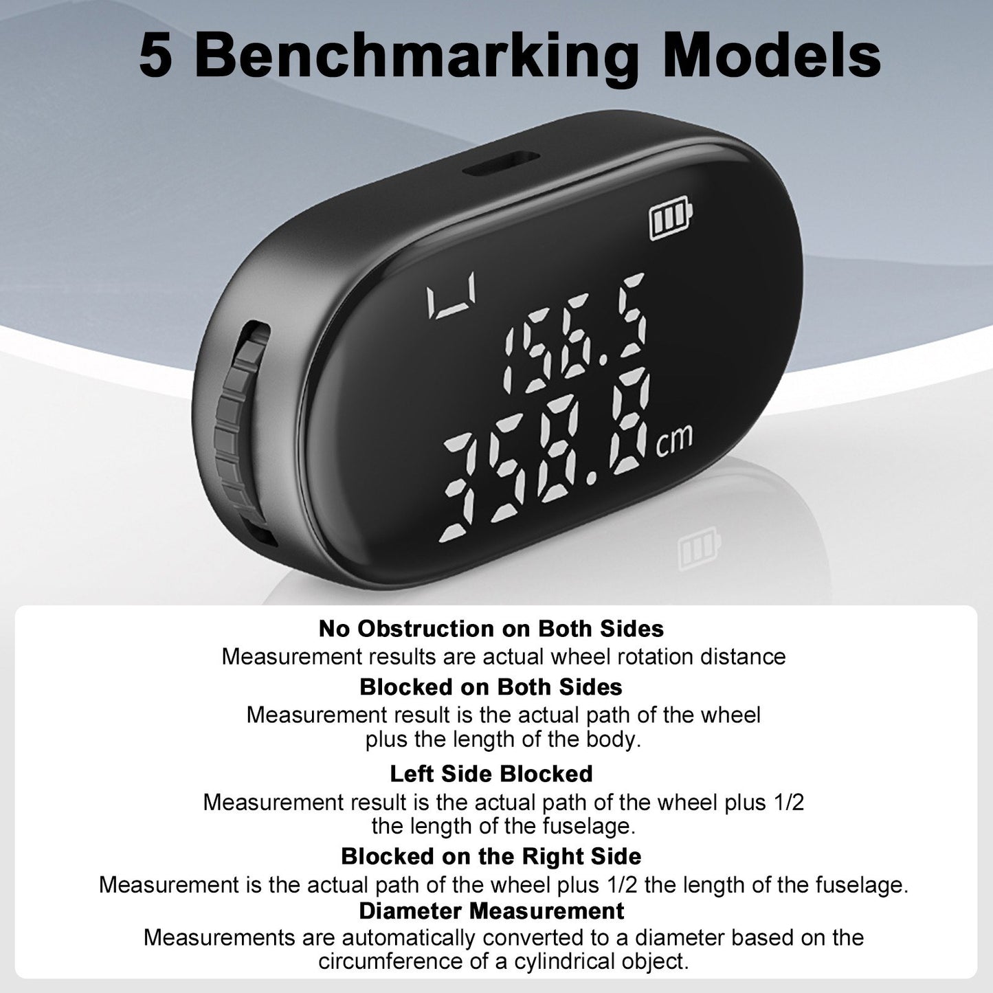 Smart Digital Tape Measure 328-ft: Rechargeable Electronic Measuring Tool with Large LCD & Unit Switching for Complex Shapes & Body Diameter