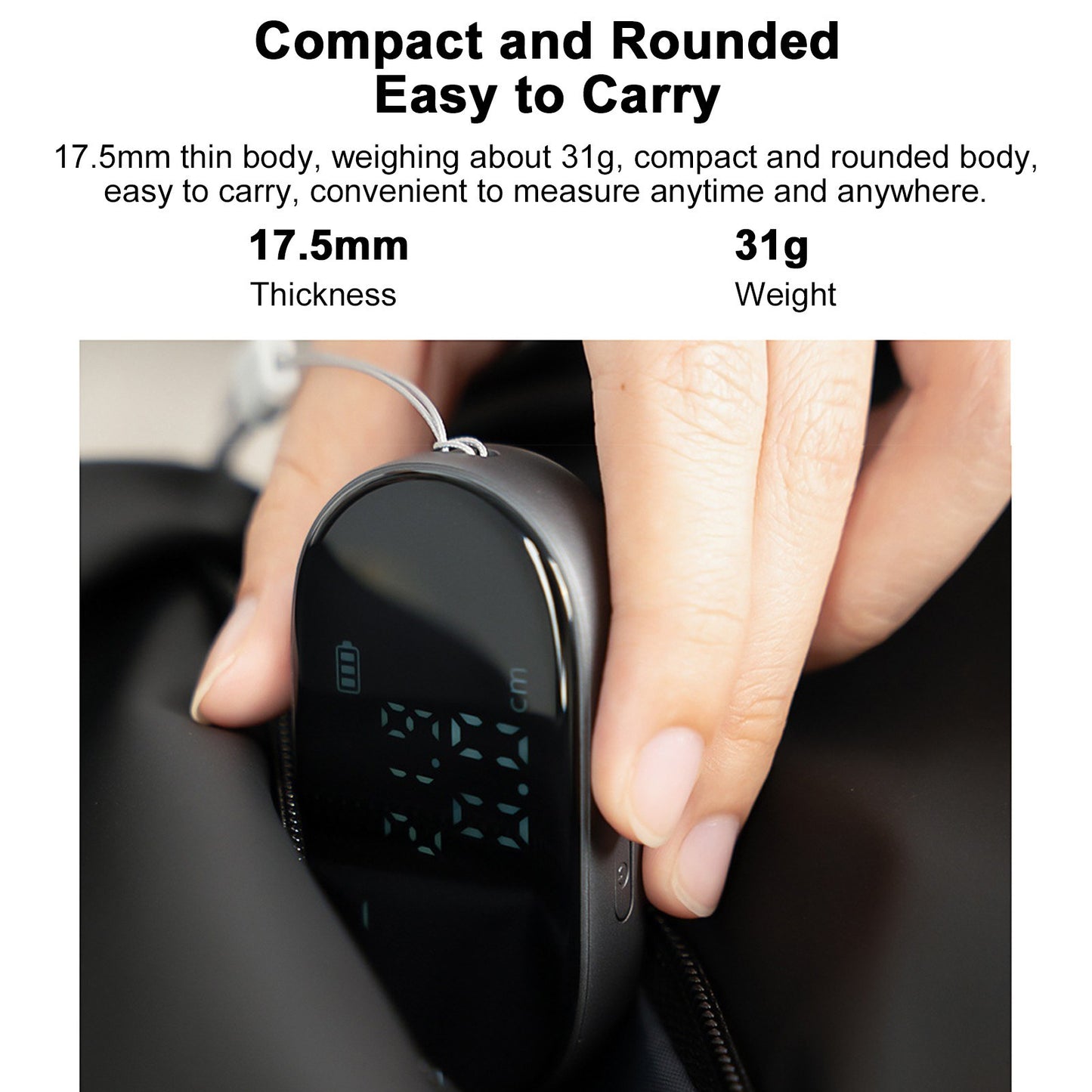 Smart Digital Tape Measure 328-ft: Rechargeable Electronic Measuring Tool with Large LCD & Unit Switching for Complex Shapes & Body Diameter