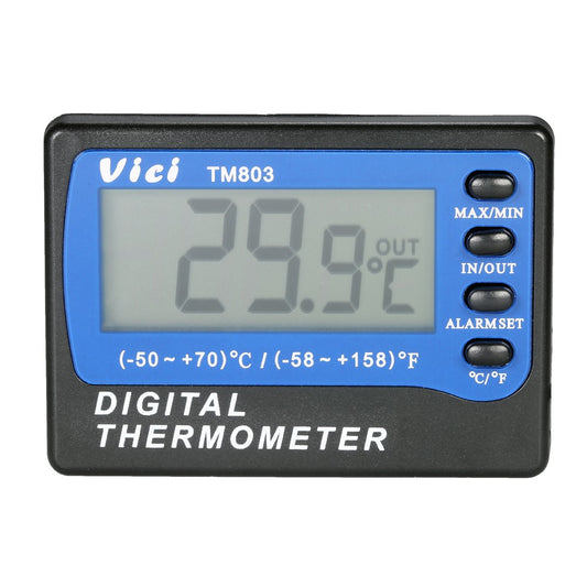 Vici Mini LCD Digital Thermometer: Celsius/Fahrenheit for Fridge/Freezer with Probe & Max/Min Display