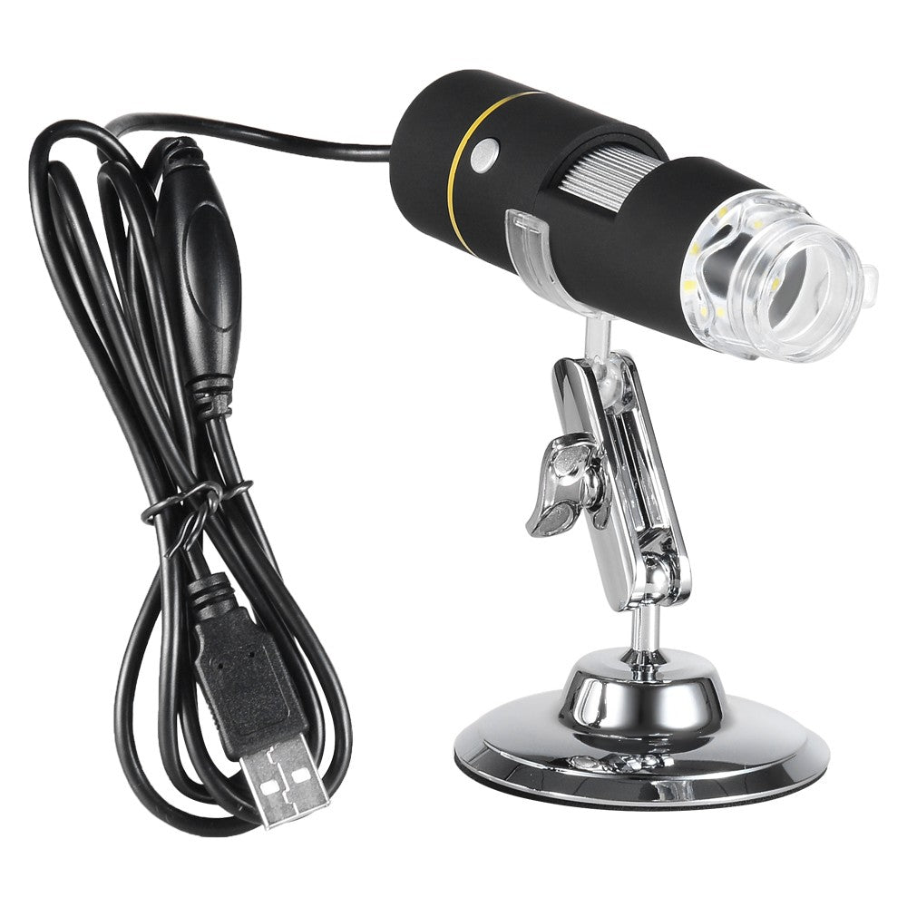 USB Digital Microscope, 1000X Magnification, OTG Endoscope, 8-LED Light with Stand