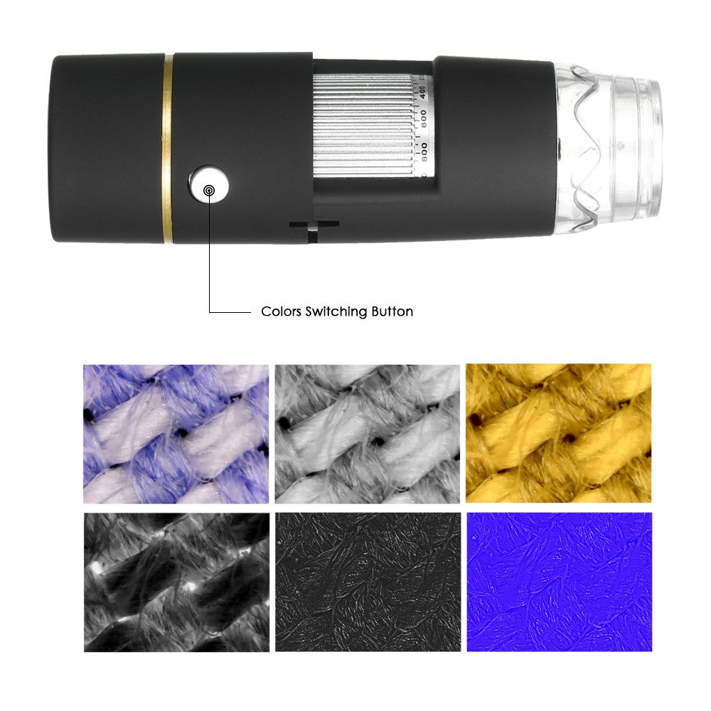 USB Digital Microscope, 1000X Magnification, OTG Endoscope, 8-LED Light with Stand