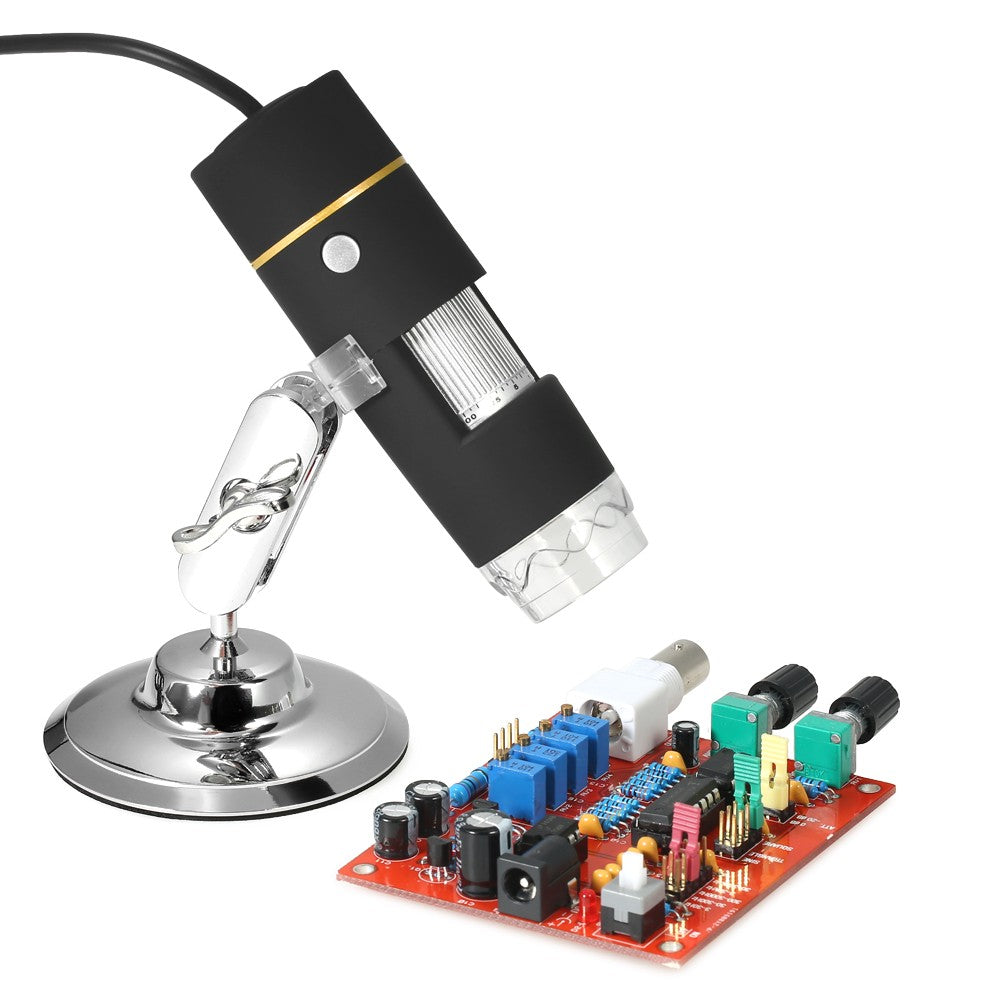 USB Digital Microscope, 1000X Magnification, OTG Endoscope, 8-LED Light with Stand