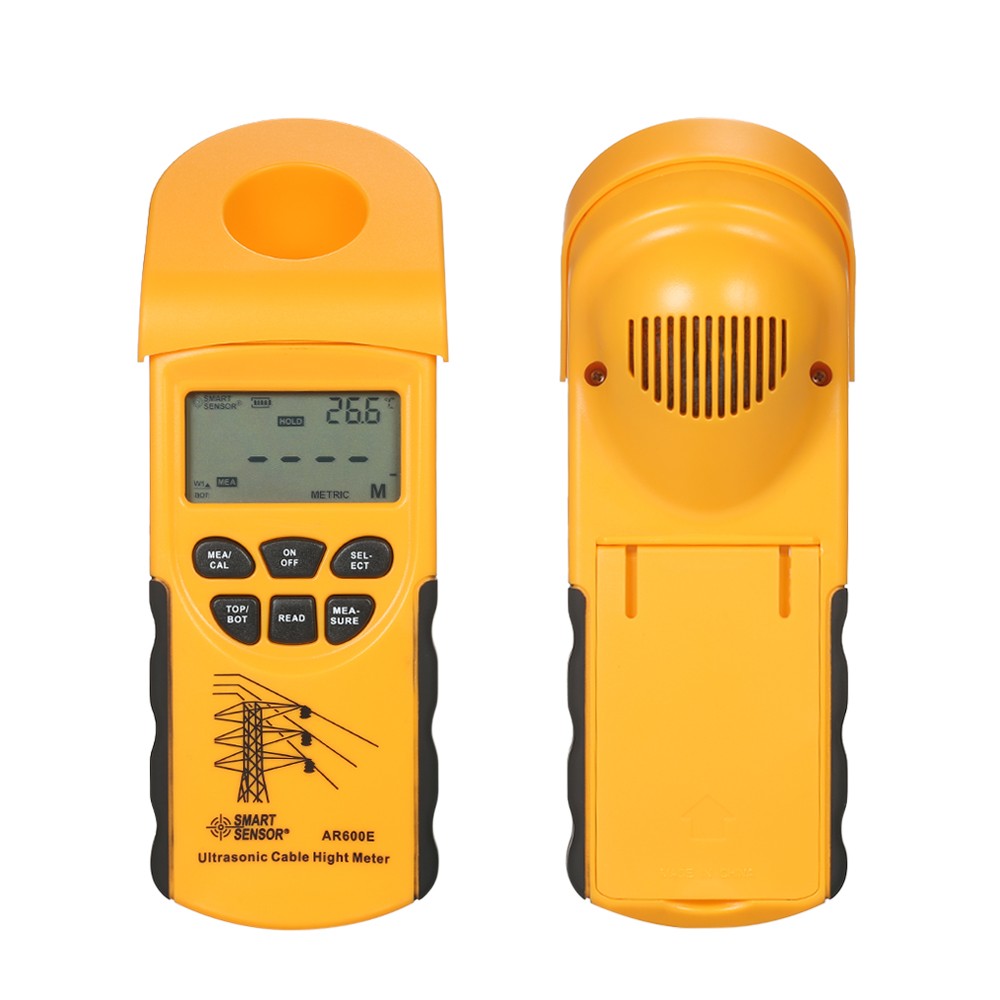 SMART SENSOR Ultrasonic Cable Height Meter: Handheld Digital LCD Tester for Overhead Cables 3-23m