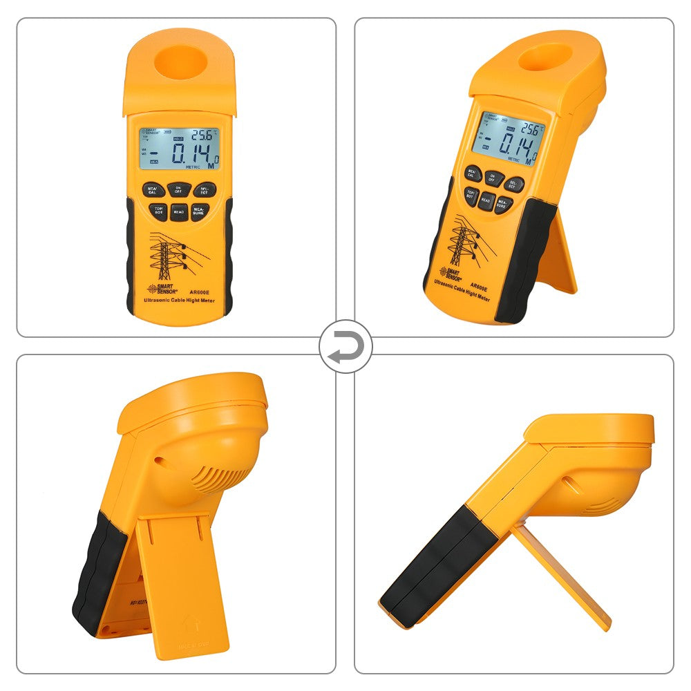 SMART SENSOR Ultrasonic Cable Height Meter: Handheld Digital LCD Tester for Overhead Cables 3-23m