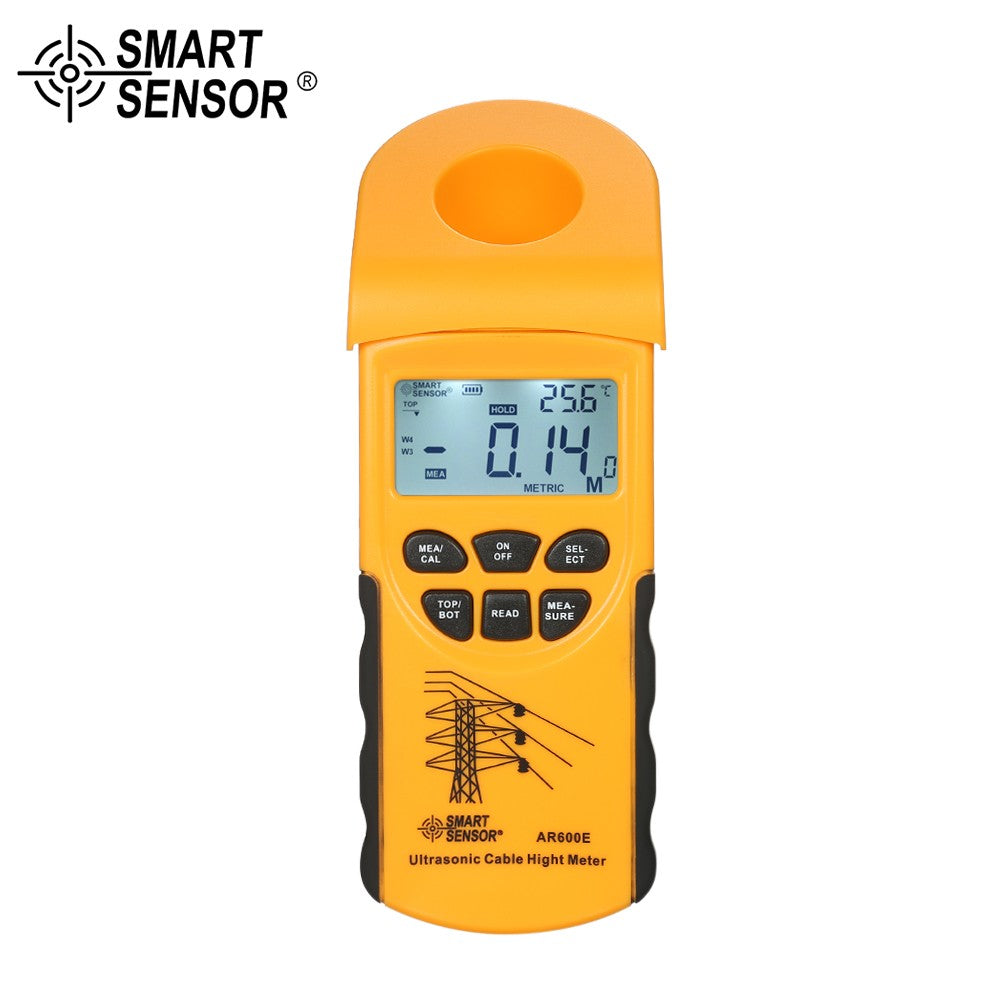 SMART SENSOR Ultrasonic Cable Height Meter: Handheld Digital LCD Tester for Overhead Cables 3-23m