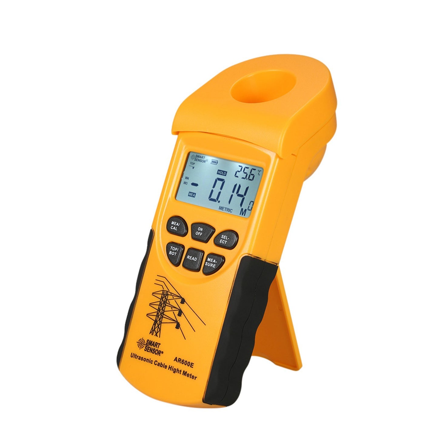 SMART SENSOR Ultrasonic Cable Height Meter: Handheld Digital LCD Tester for Overhead Cables 3-23m