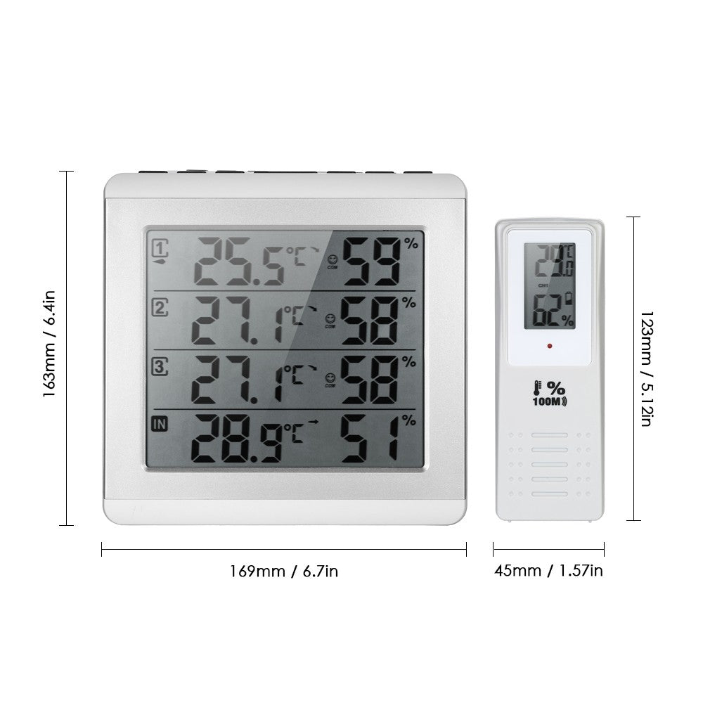 Wireless Digital LCD Thermometer Hygrometer for Indoor/Outdoor Use