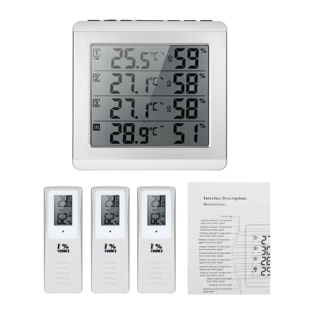 Wireless Digital LCD Thermometer Hygrometer for Indoor/Outdoor Use