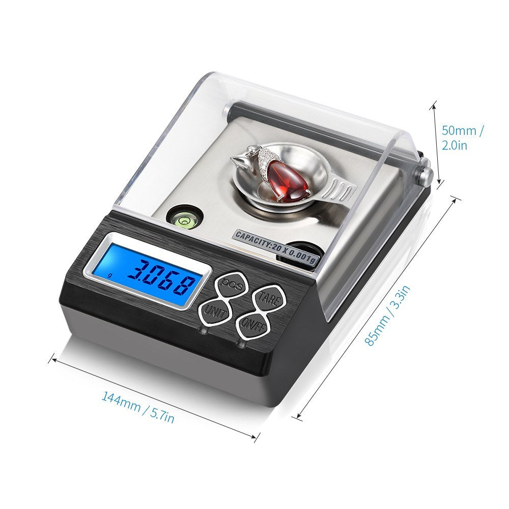 Professional Digital Milligram Scale - High Precision 0.001g with 20g / 30g / 50g Options