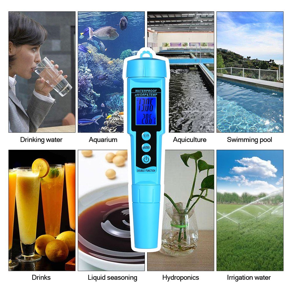 3-in-1 Digital Water Quality Meter: pH, ORP, Temp Detector with LCD Display