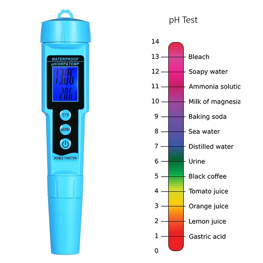 3-in-1 Digital Water Quality Meter: pH, ORP, Temp Detector with LCD Display