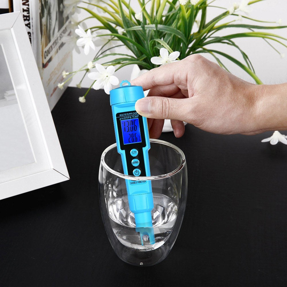 3-in-1 Digital Water Quality Meter: pH, ORP, Temp Detector with LCD Display