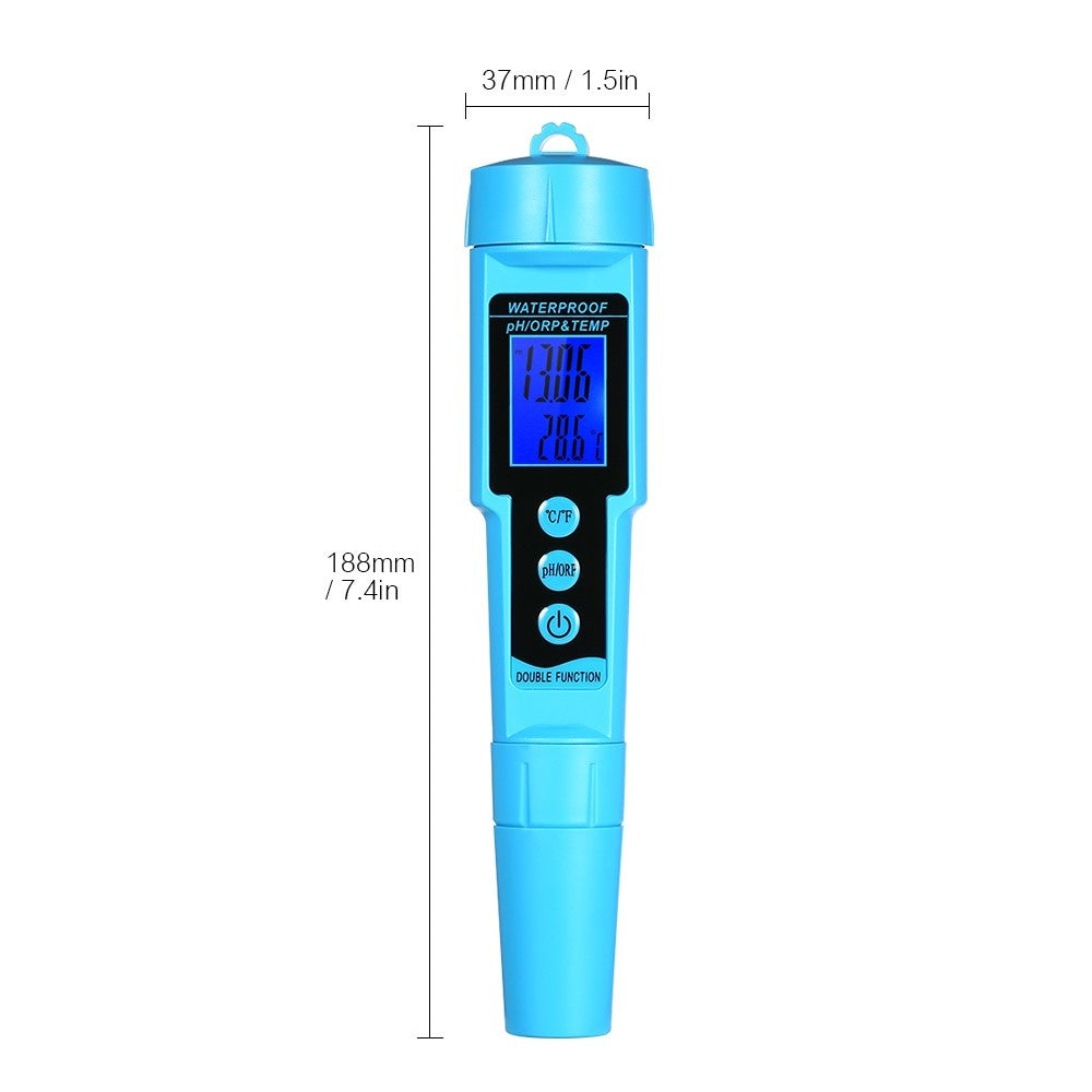 3-in-1 Digital Water Quality Meter: pH, ORP, Temp Detector with LCD Display