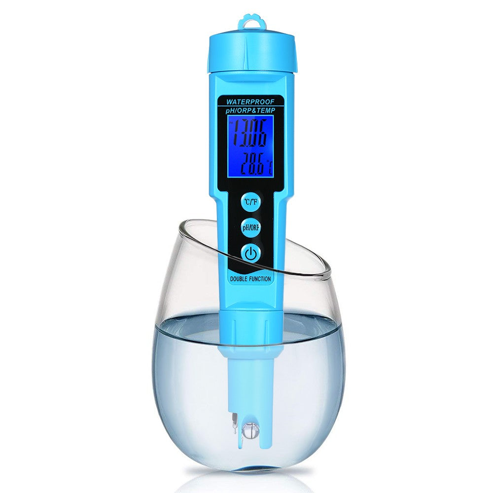 3-in-1 Digital Water Quality Meter: pH, ORP, Temp Detector with LCD Display