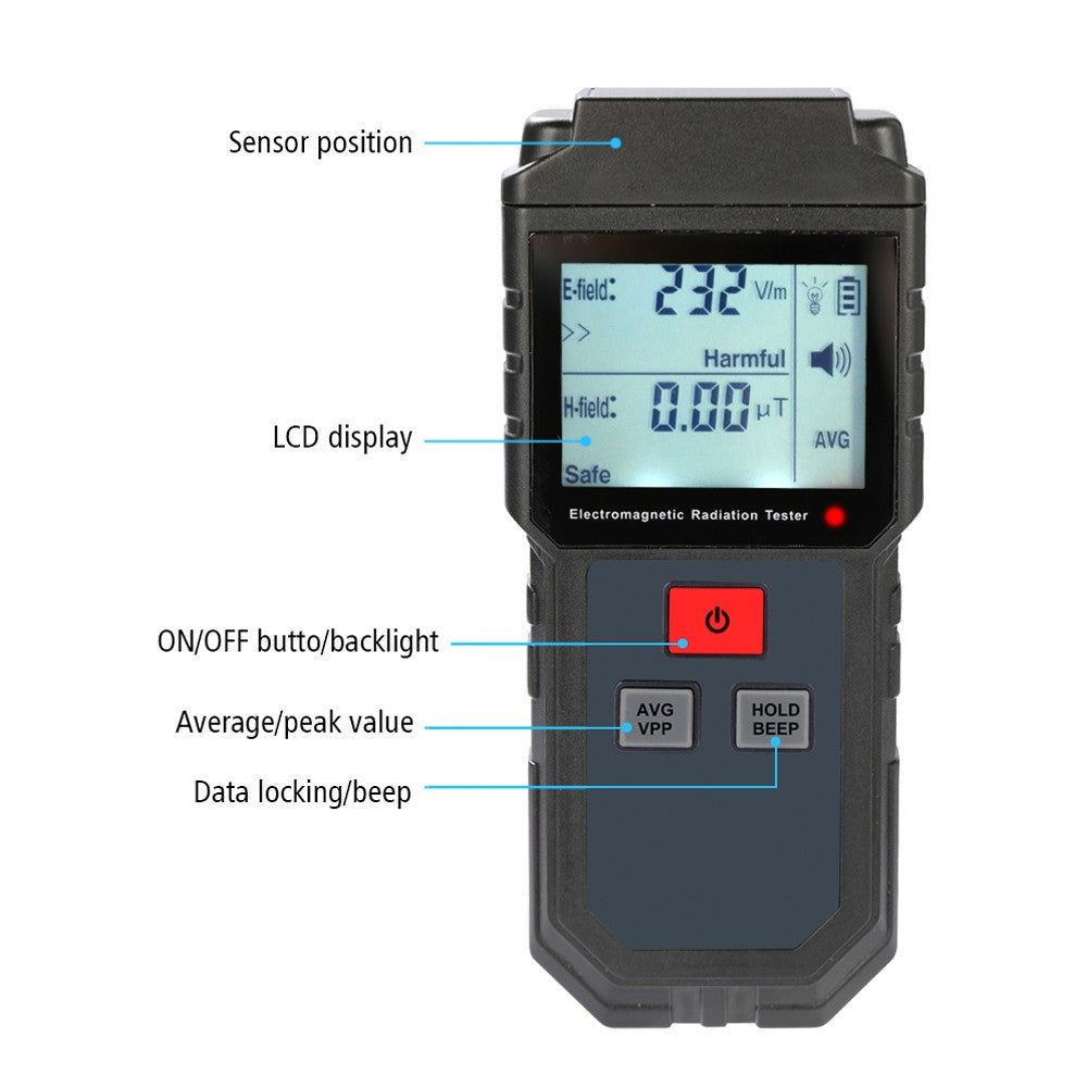 KKmoon Handheld Digital EMF Tester with Sound & Light Alarm