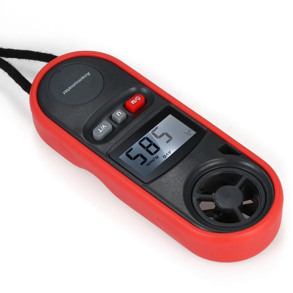 Handheld Mini Digital Anemometer with Beaufort Scale, IP67 Thermometer, Backlit LCD, Max/AVG Mode, Pocket Wind Speed & Temperature Meter