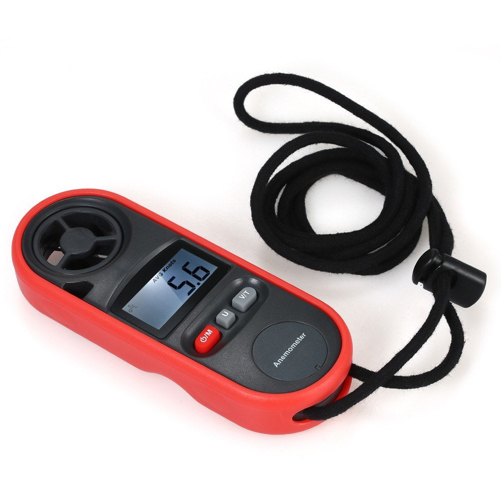 Handheld Mini Digital Anemometer with Beaufort Scale, IP67 Thermometer, Backlit LCD, Max/AVG Mode, Pocket Wind Speed & Temperature Meter