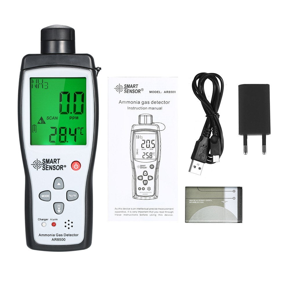 Portable Digital NH3 Ammonia Gas Detector & Monitor - SMART SENSOR Automotive Tester