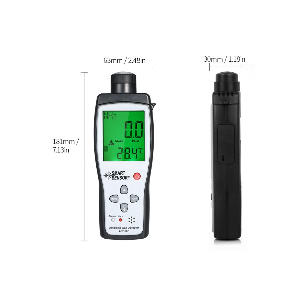 Portable Digital NH3 Ammonia Gas Detector & Monitor - SMART SENSOR Automotive Tester