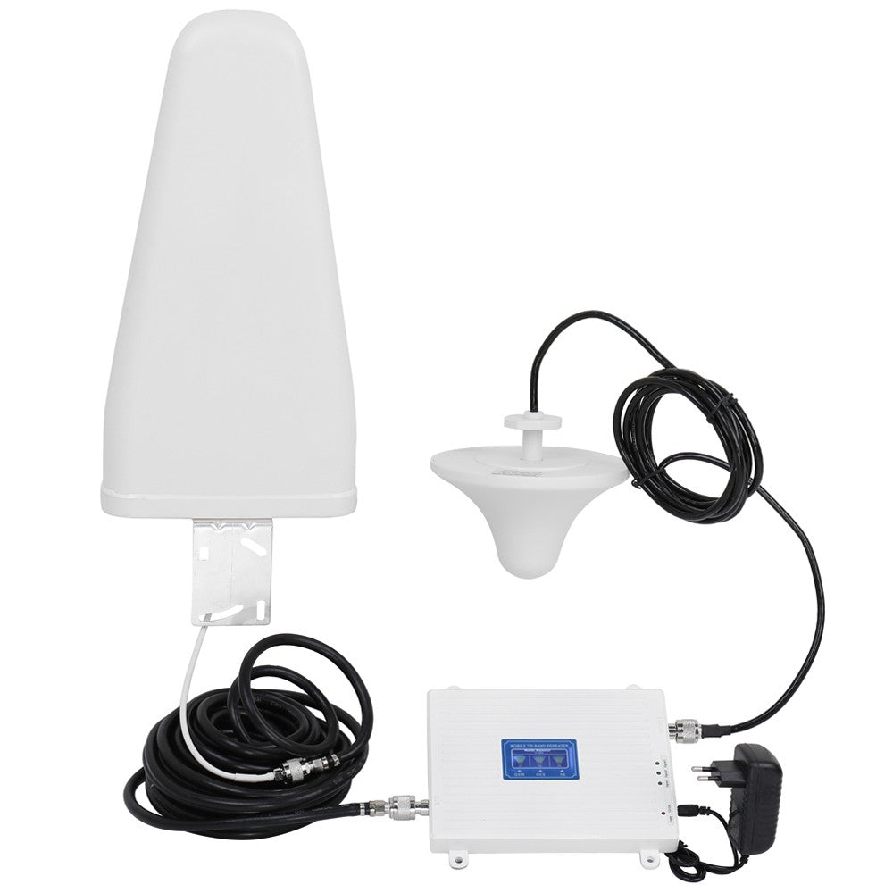 Universal 110-220V Tri-Band Signal Booster Kit: 900/1800/2100 GSM DCS WCDMA 4G/3G/2G LTE Intelligent Repeater