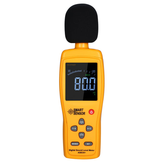 AS834+ Digital Sound Level Meter, 30-130dB Decibel Monitoring Tester with LCD Display