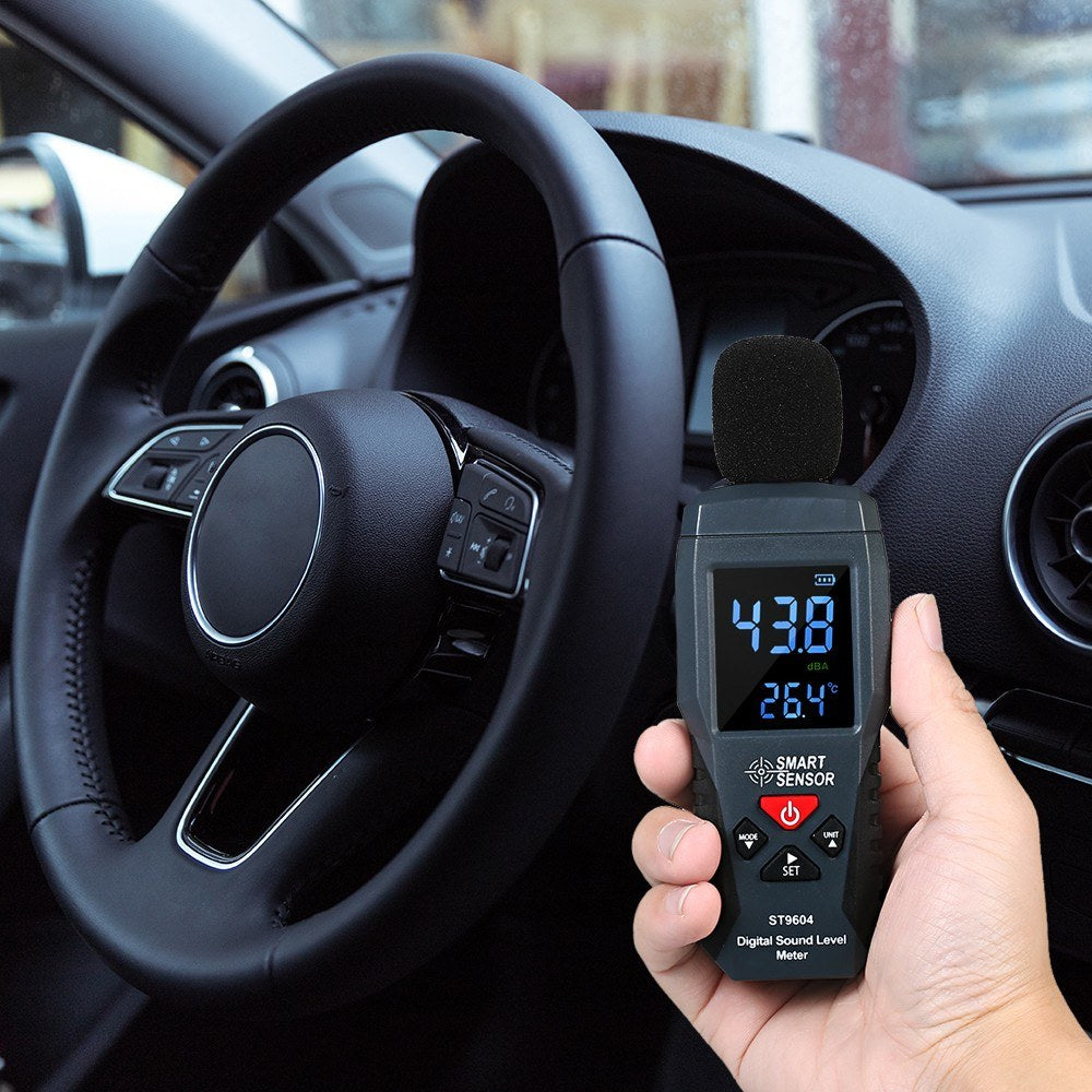 Mini Digital Sound Level Meter - SMART SENSOR ST9604, LCD Display, 30-130dBA Noise Measuring Instrument