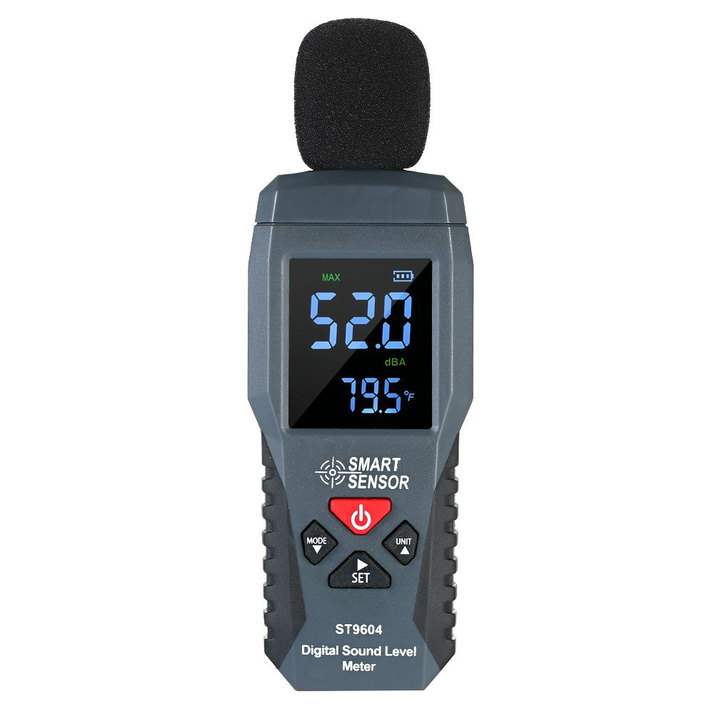Mini Digital Sound Level Meter - SMART SENSOR ST9604, LCD Display, 30-130dBA Noise Measuring Instrument