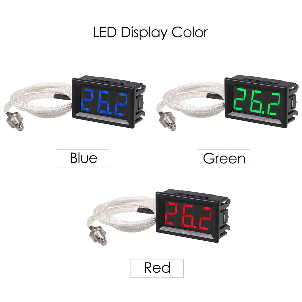 Industrial Digital Thermometer XH-B310, 12V, K-type M6 Thermocouple, -30~800℃, High Accuracy, LED Display