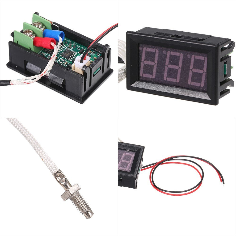 Industrial Digital Thermometer XH-B310, 12V, K-type M6 Thermocouple, -30~800℃, High Accuracy, LED Display
