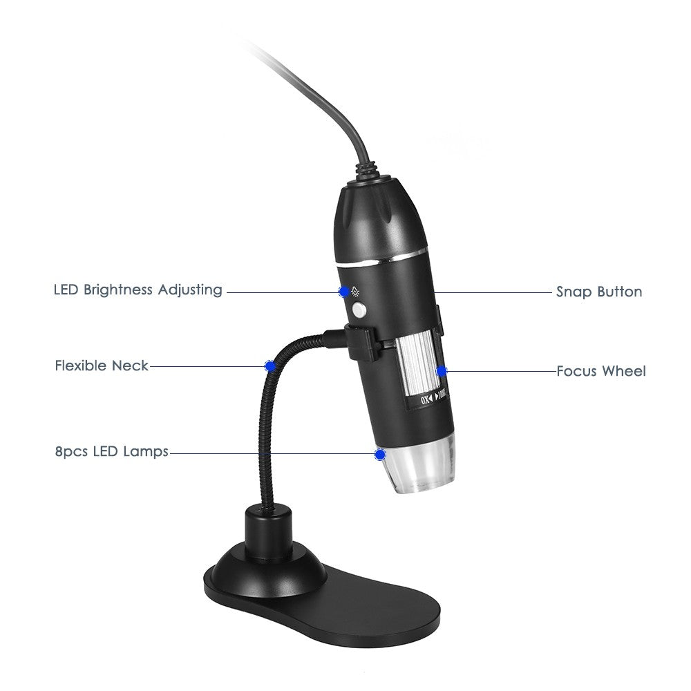 USB Digital Microscope - Handheld & Desktop Magnifier with Zoom
