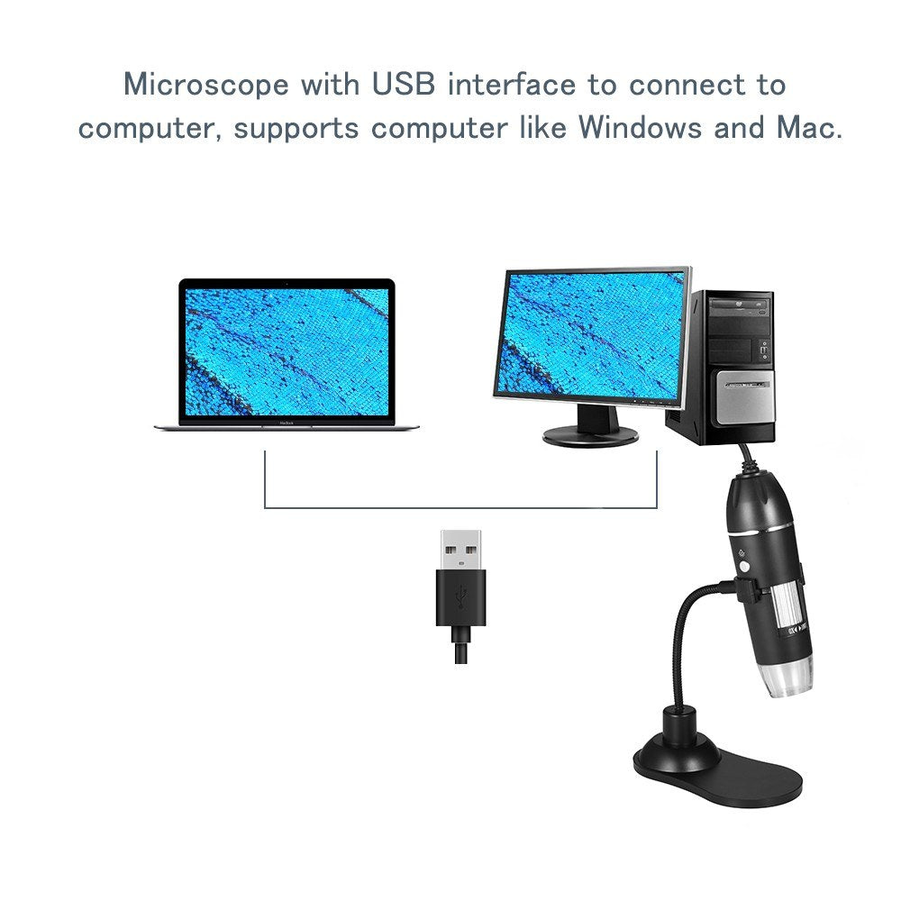 USB Digital Microscope - Handheld & Desktop Magnifier with Zoom