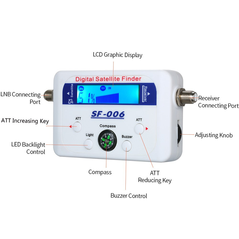 Mini Digital Satellite Signal Finder Meter with LCD Display and Compass