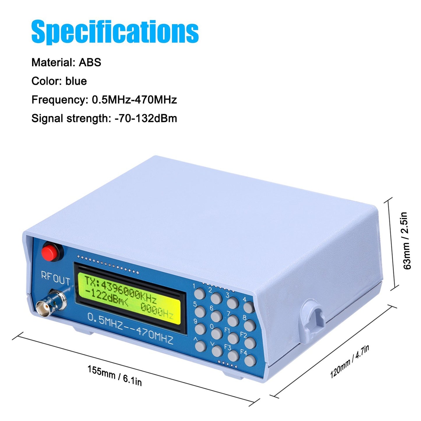 0.5MHz-470MHz RF Signal Generator & Meter for FM Radio, Walkie-Talkie Debugging with Digital CTCSS Signal Output