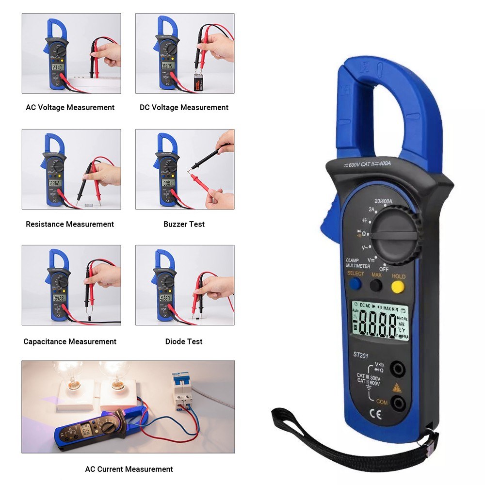 ANENG ST201 Digital 4000 Count Clamp Multimeter Ammeters
